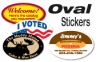 3.25" x 7.5" Oval Sticker - Indoor 